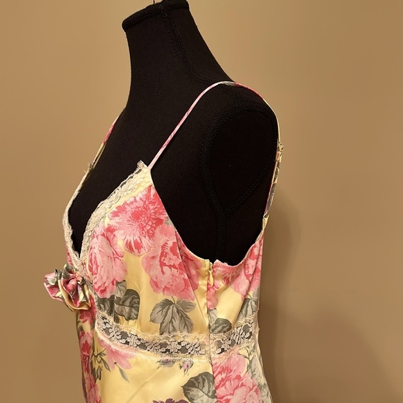 WAYF Yellow Pink Floral Slip Midi Dress. Size M - Picture 14 of 16